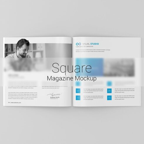 Square Magazine / Brochure Mock-Up cover image.