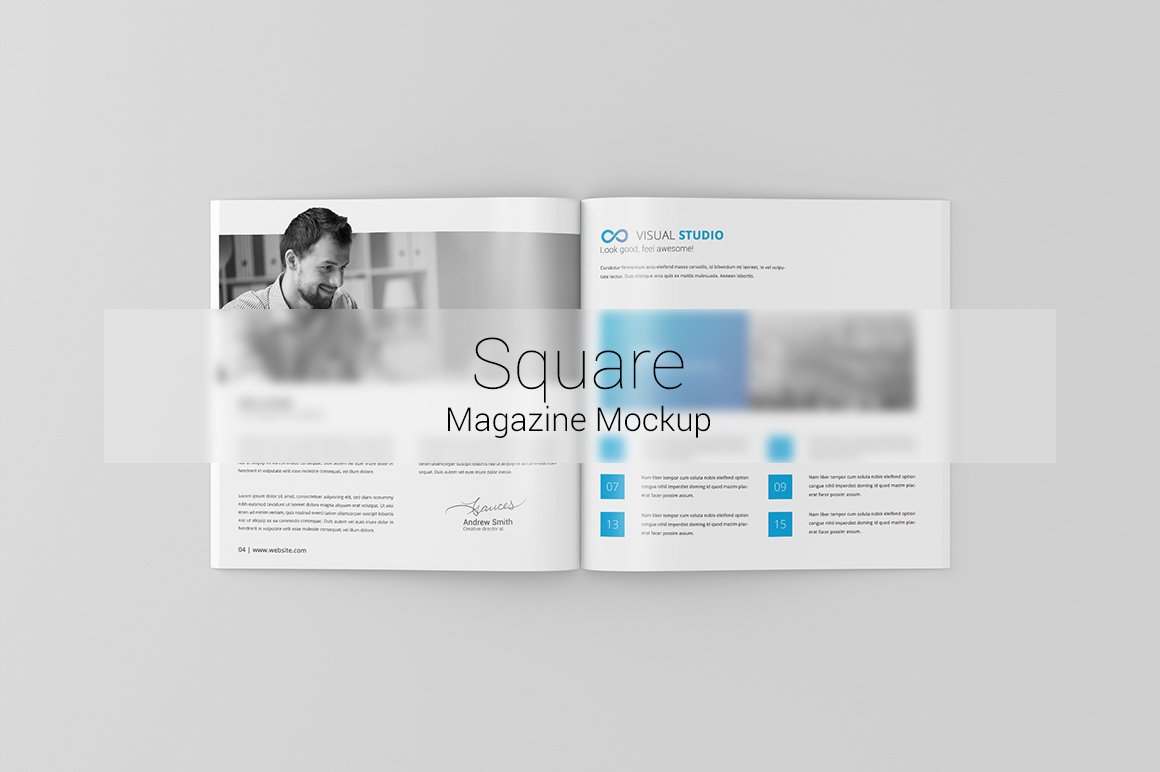 Square Magazine / Brochure Mock-Up cover image.