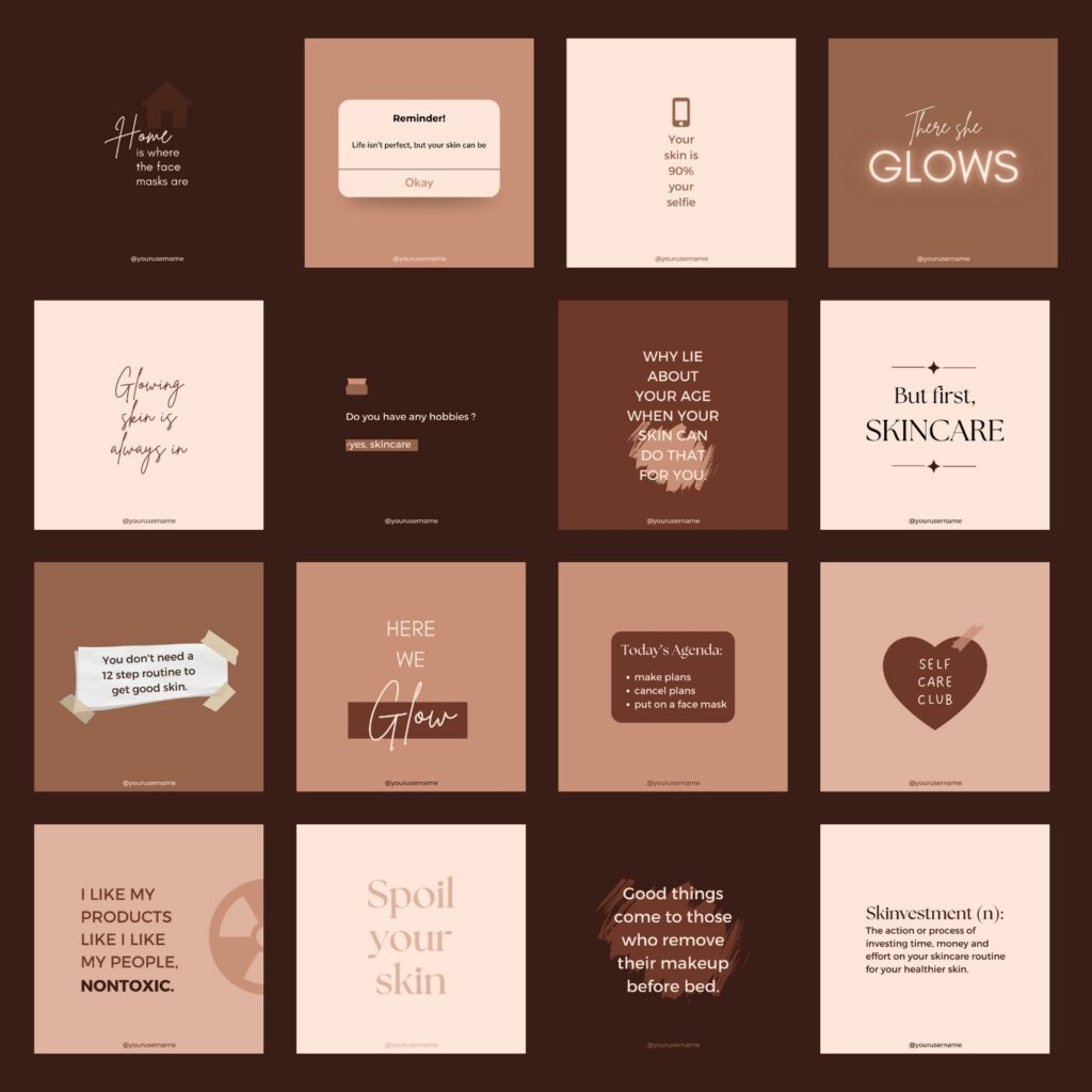 SkinCare Elegant Neutral Brown & Beige Instagram Canva Template ...