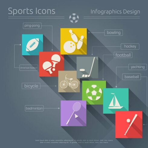 Flat Sports Icons Set cover image.