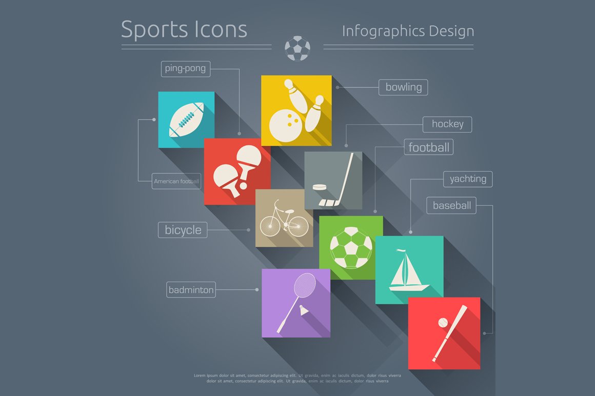Flat Sports Icons Set cover image.