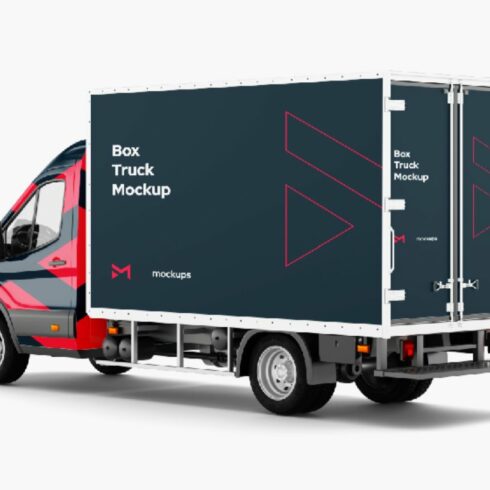 Ford Transit Box Truck Mockup cover image.