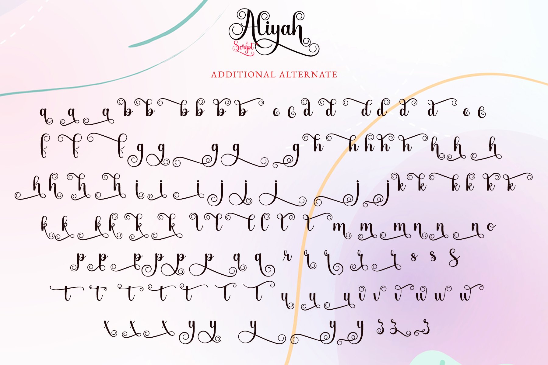 11 preview aliyah swirly handwritten font 191