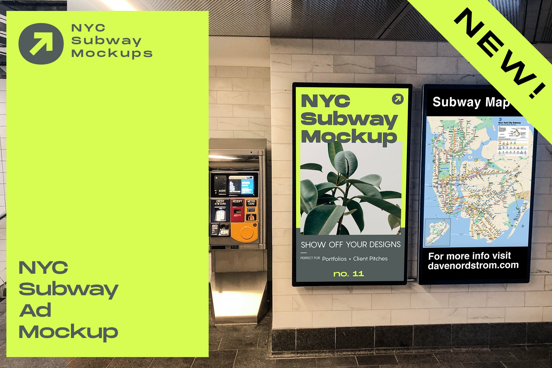 NYC Subway Billboard Mockup cover image.