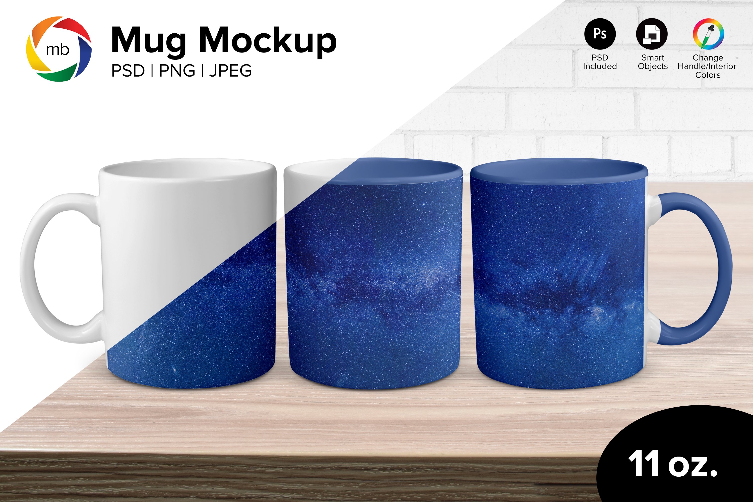11 oz. Full Wrap Mug Mockup cover image.