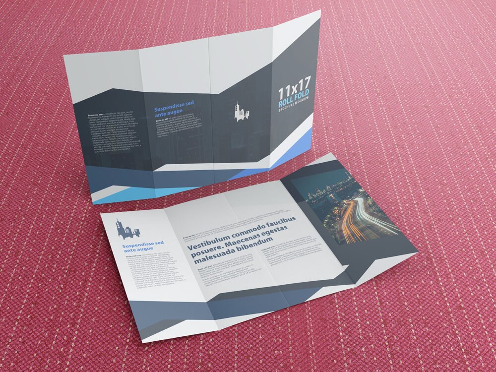 11x17 roll fold brochure mockup 05 857