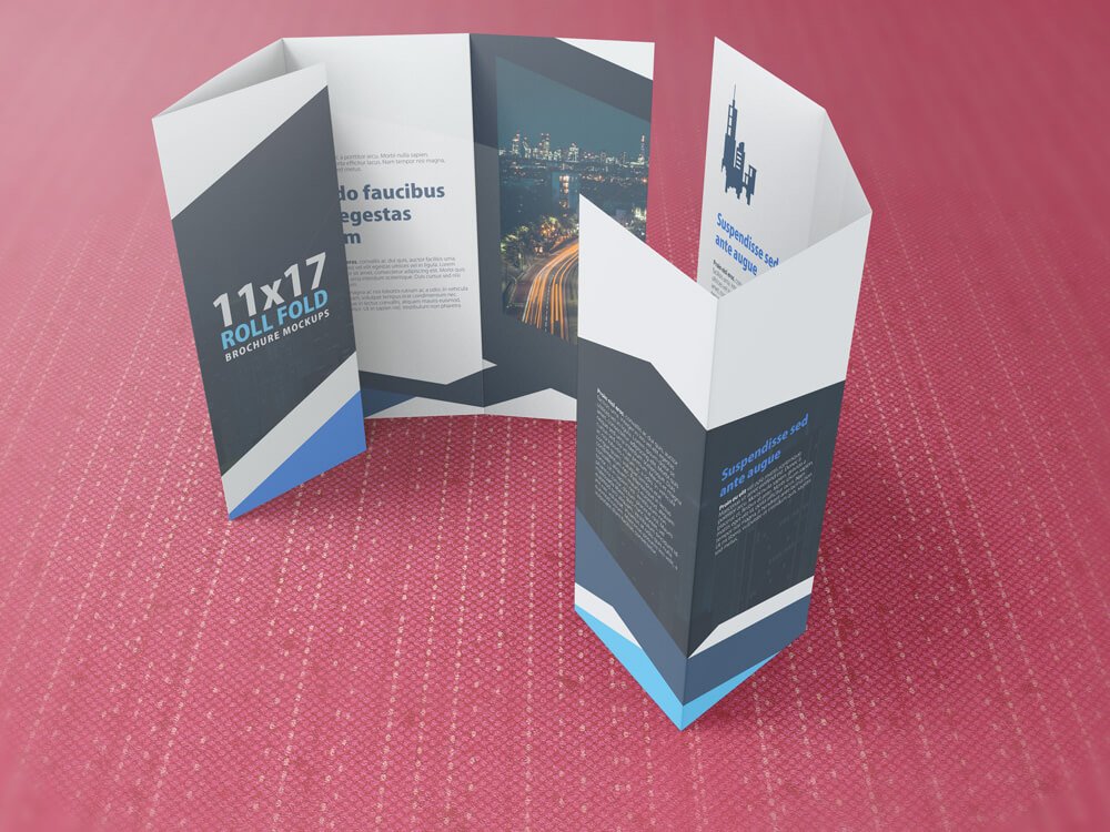 11x17 roll fold brochure mockup 06 909