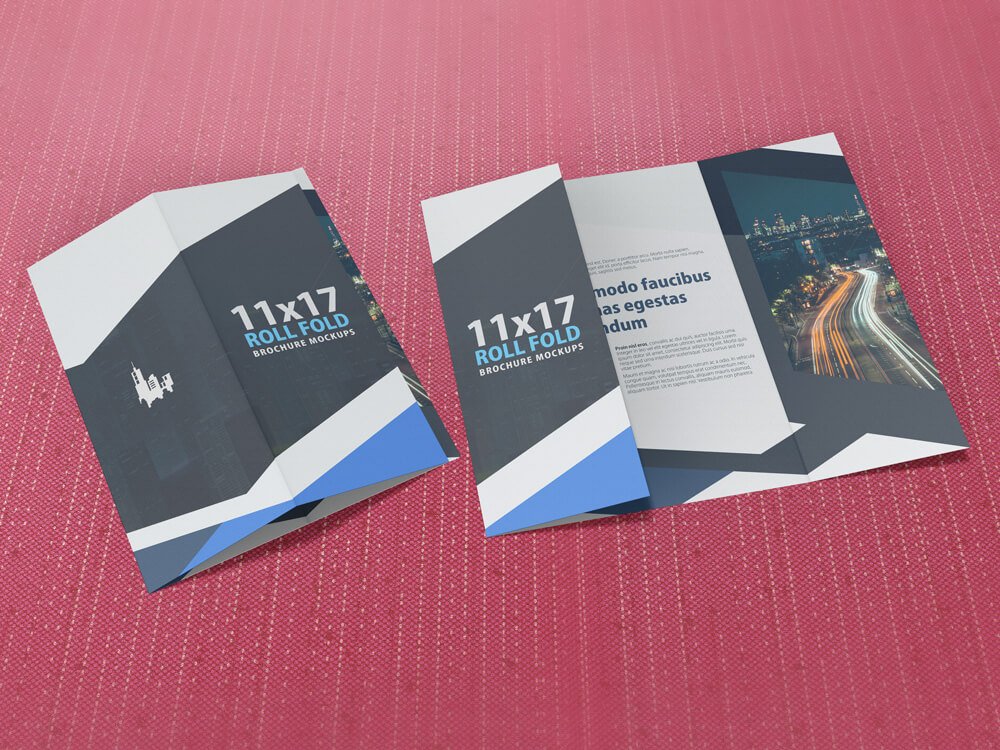 11x17 roll fold brochure mockup 07 106