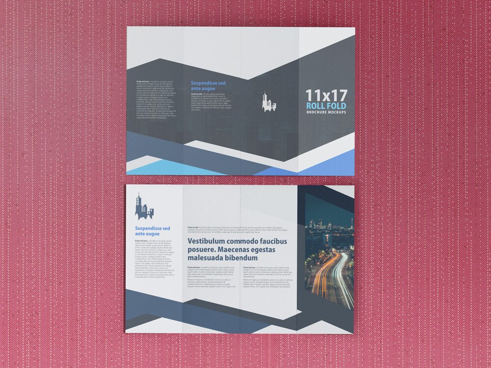 11x17 roll fold brochure mockup 08 596