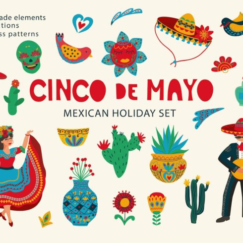 Cinco de Mayo. Mexican Holiday set. cover image.