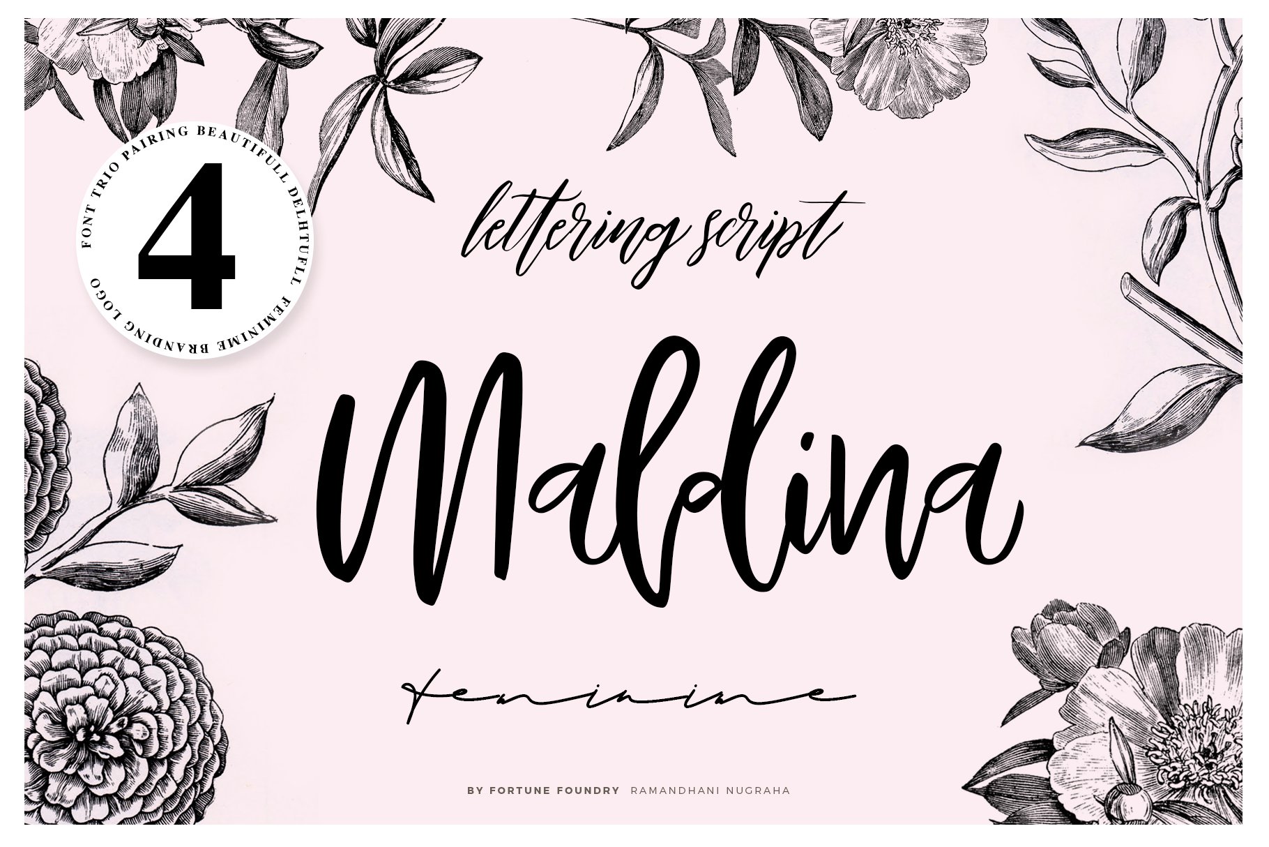Maldina Feminime (4 fonts) cover image.