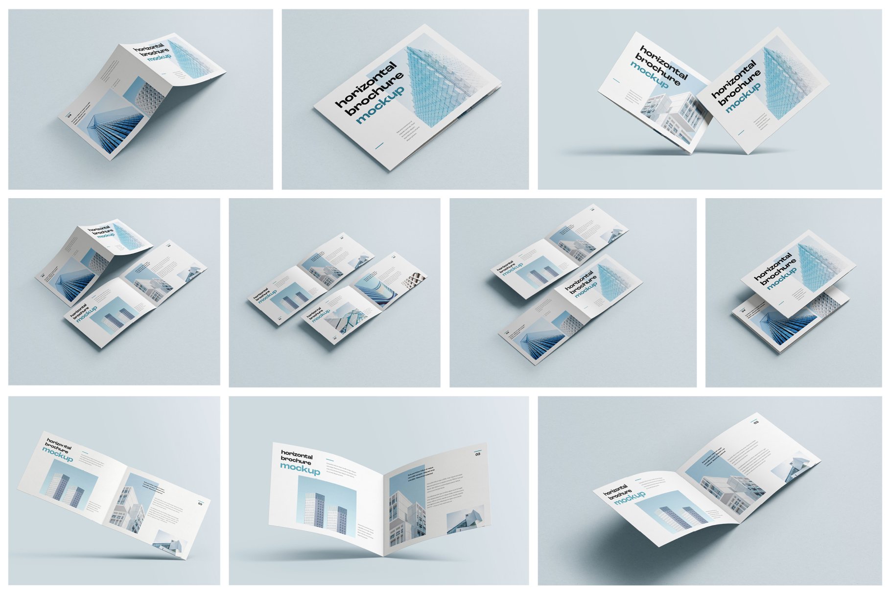 Bifold Horizontal Brochure Mockup preview image.