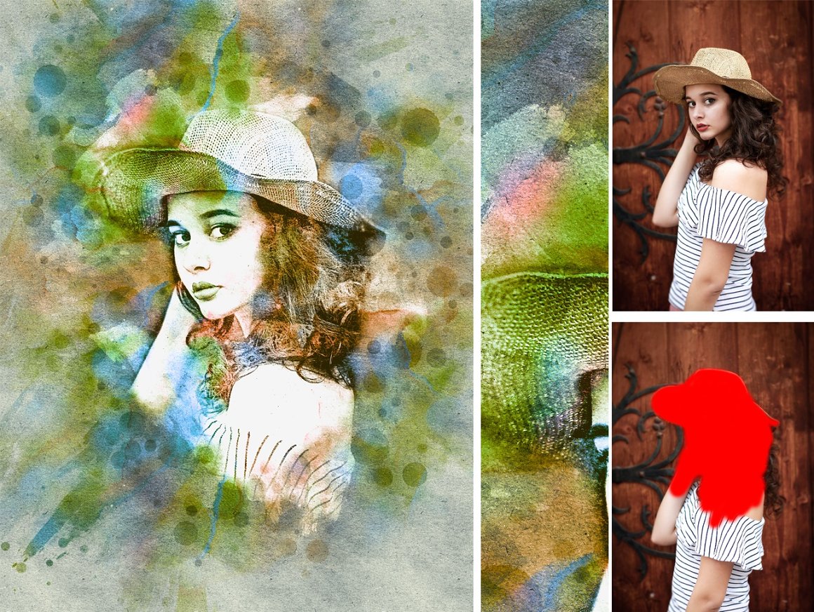 Collage of a woman wearing a hat.