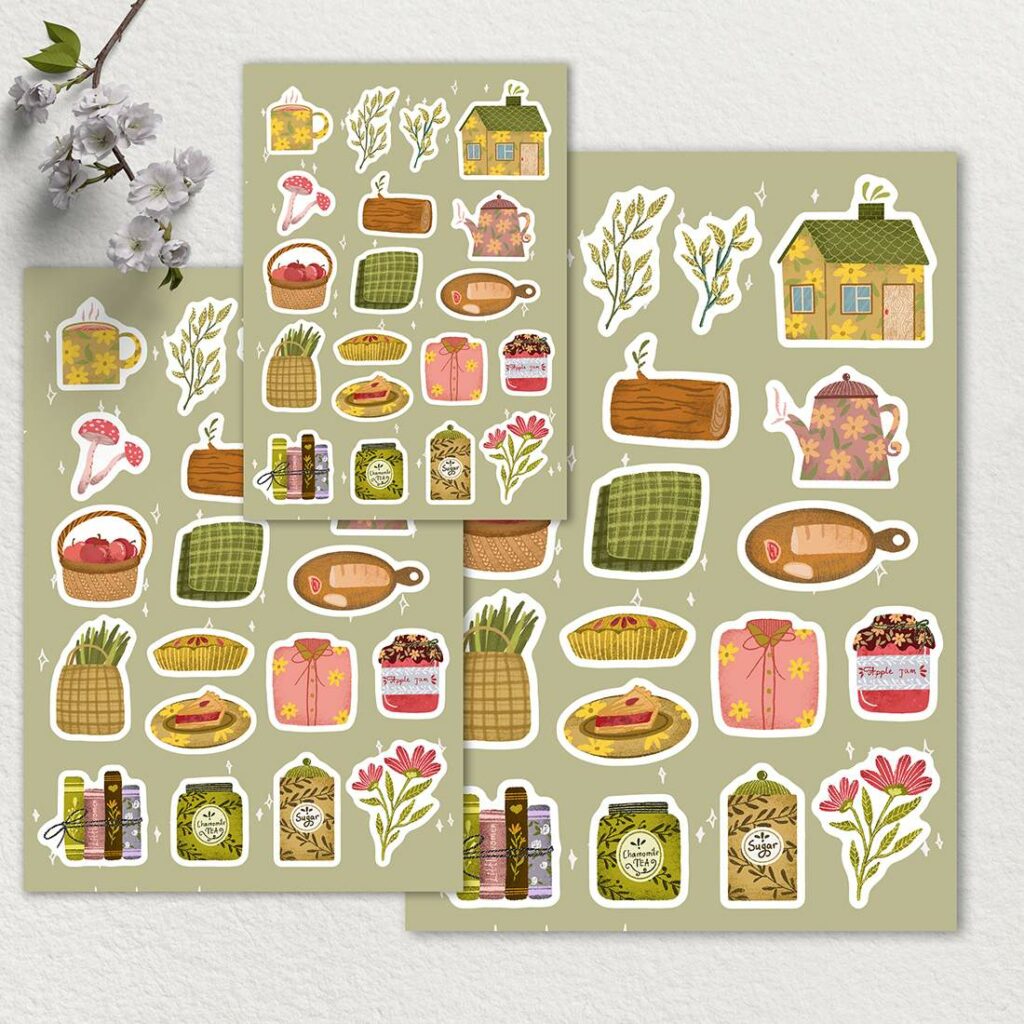 Cottagecore sticker pack - MasterBundles