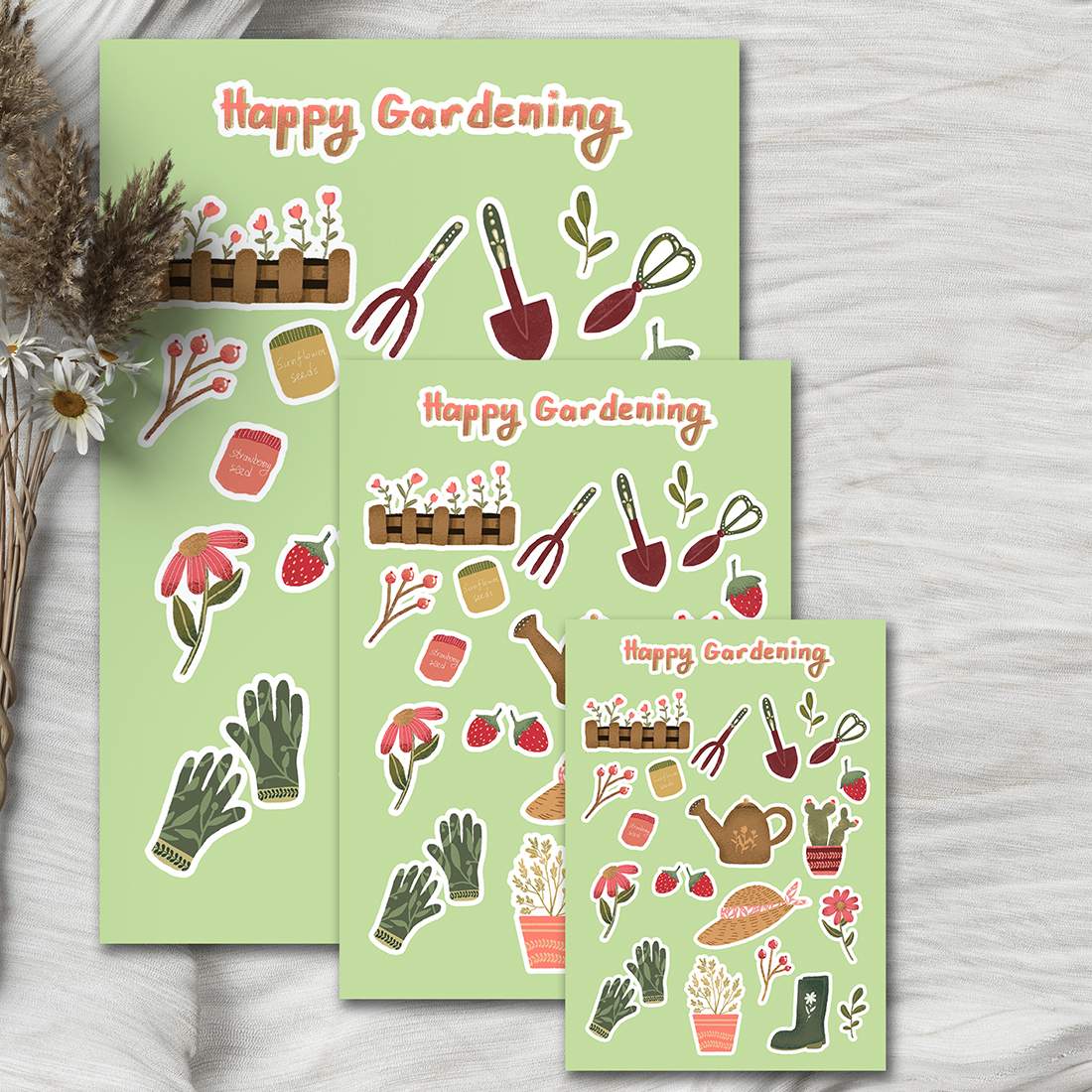 Gardening sticker pack preview image.