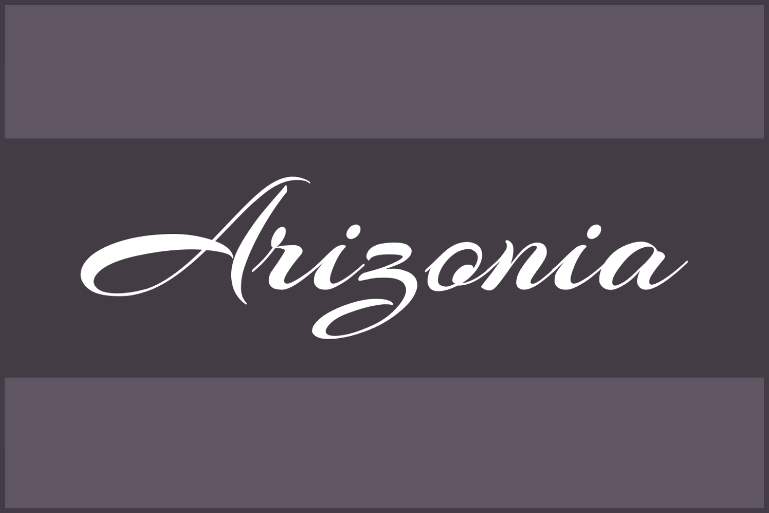 White text Arizonia on a gray background.