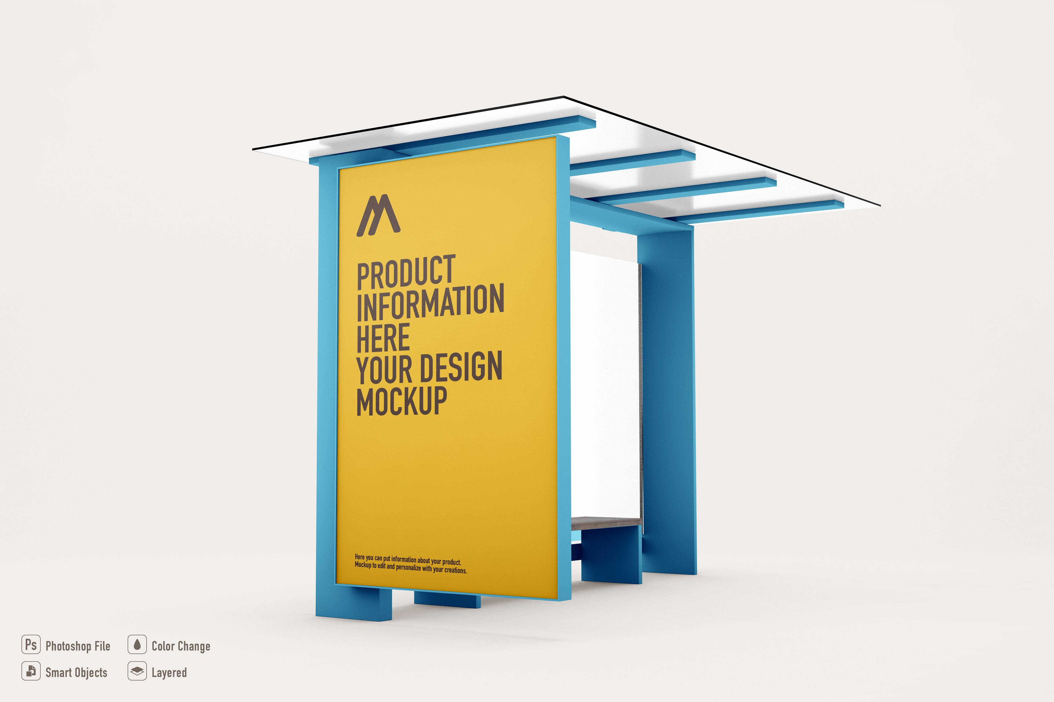 Bus stop announcement mockup cover image.