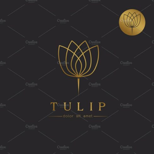 Simple Tulip bud with leaves design cover image.