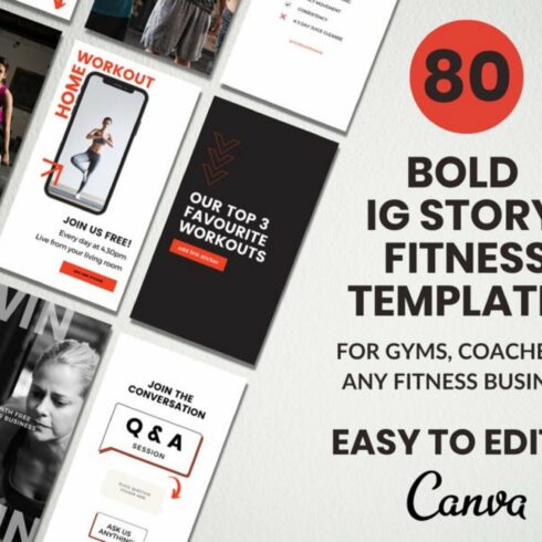 Fitness Instagram Template Canva cover image.