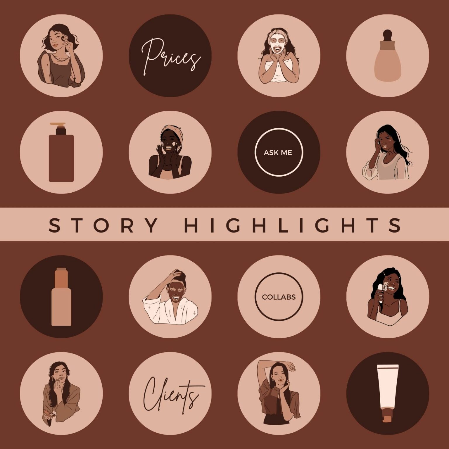 SkinCare Elegant Neutral Brown & Beige Instagram Canva Template ...