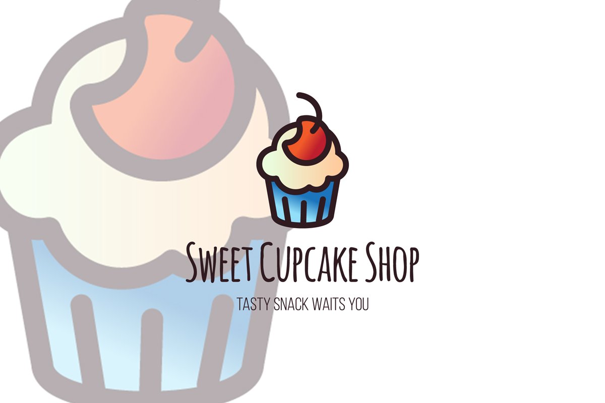 Sweet Cupcake Logo Template cover image.