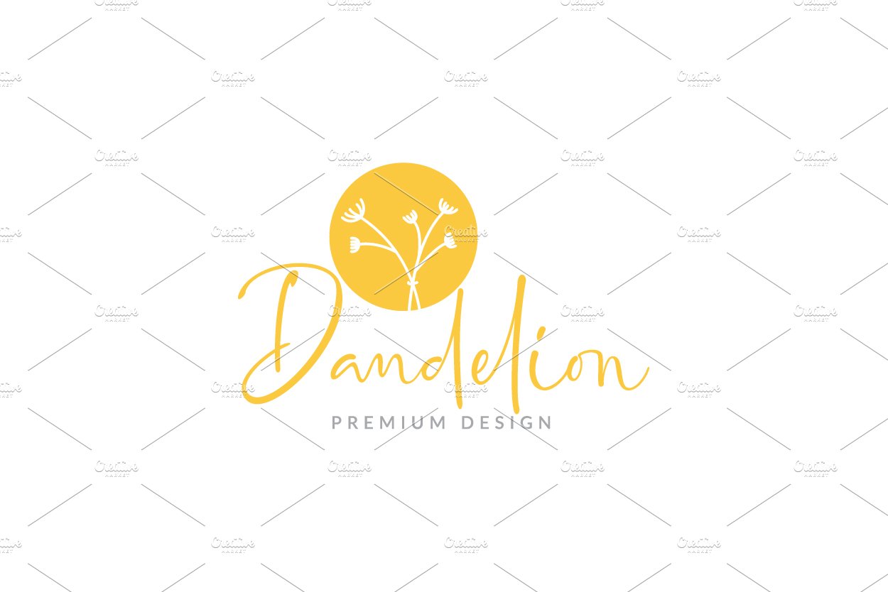 flower dandelion with sunset logo cover image.