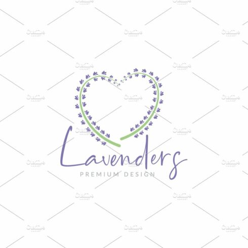 flower love shape lavender logo cover image.