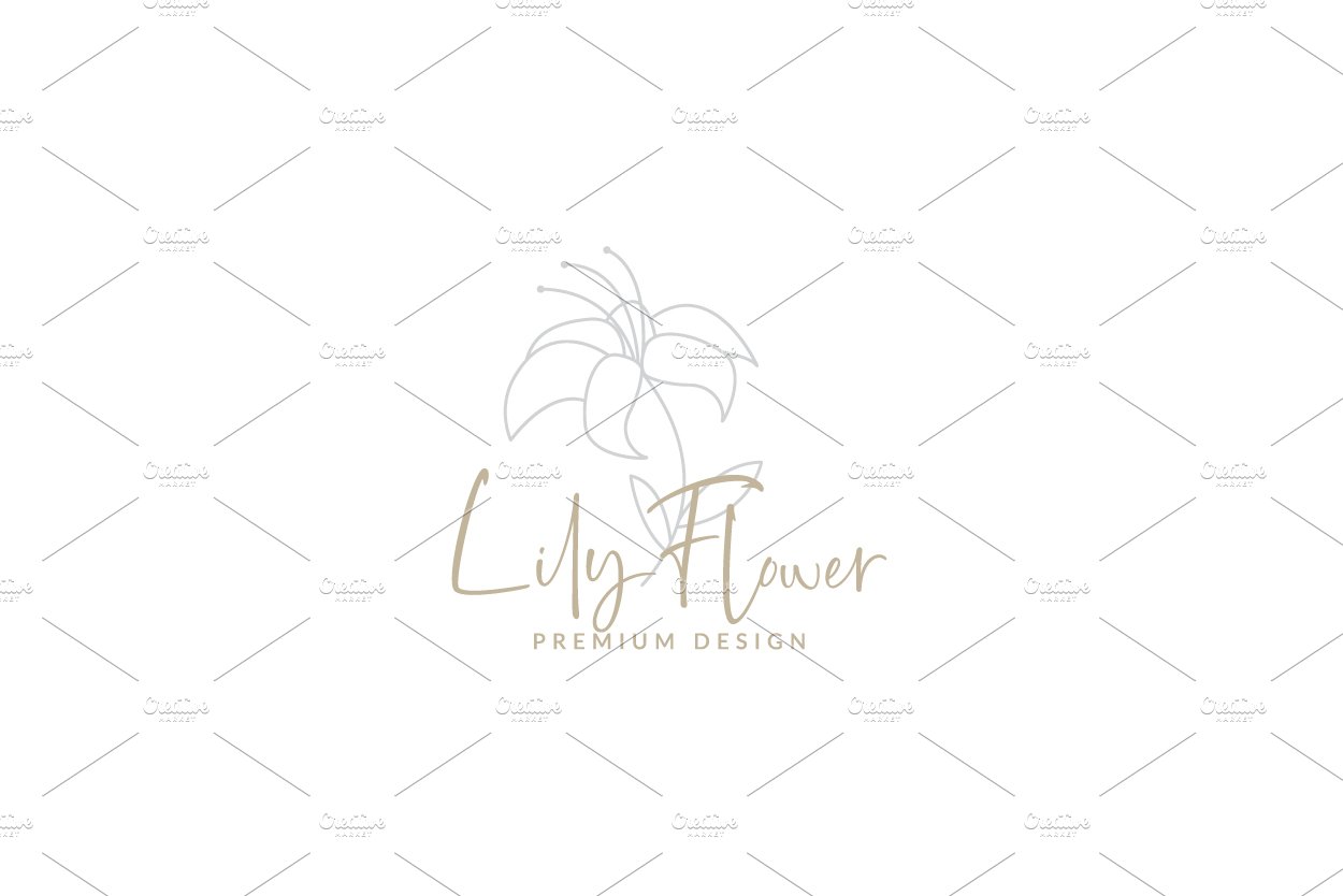beautiful lily lines flower  logo sy cover image.