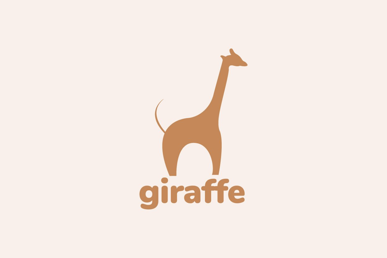 simple flat giraffe logo design cover image.