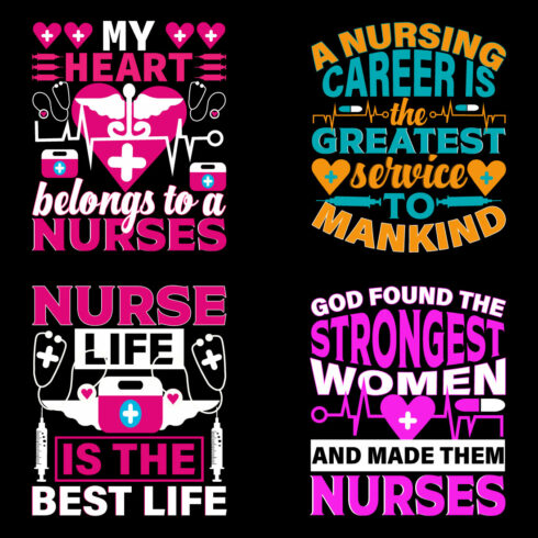 Nurse day t-shirt design bundle cover image.