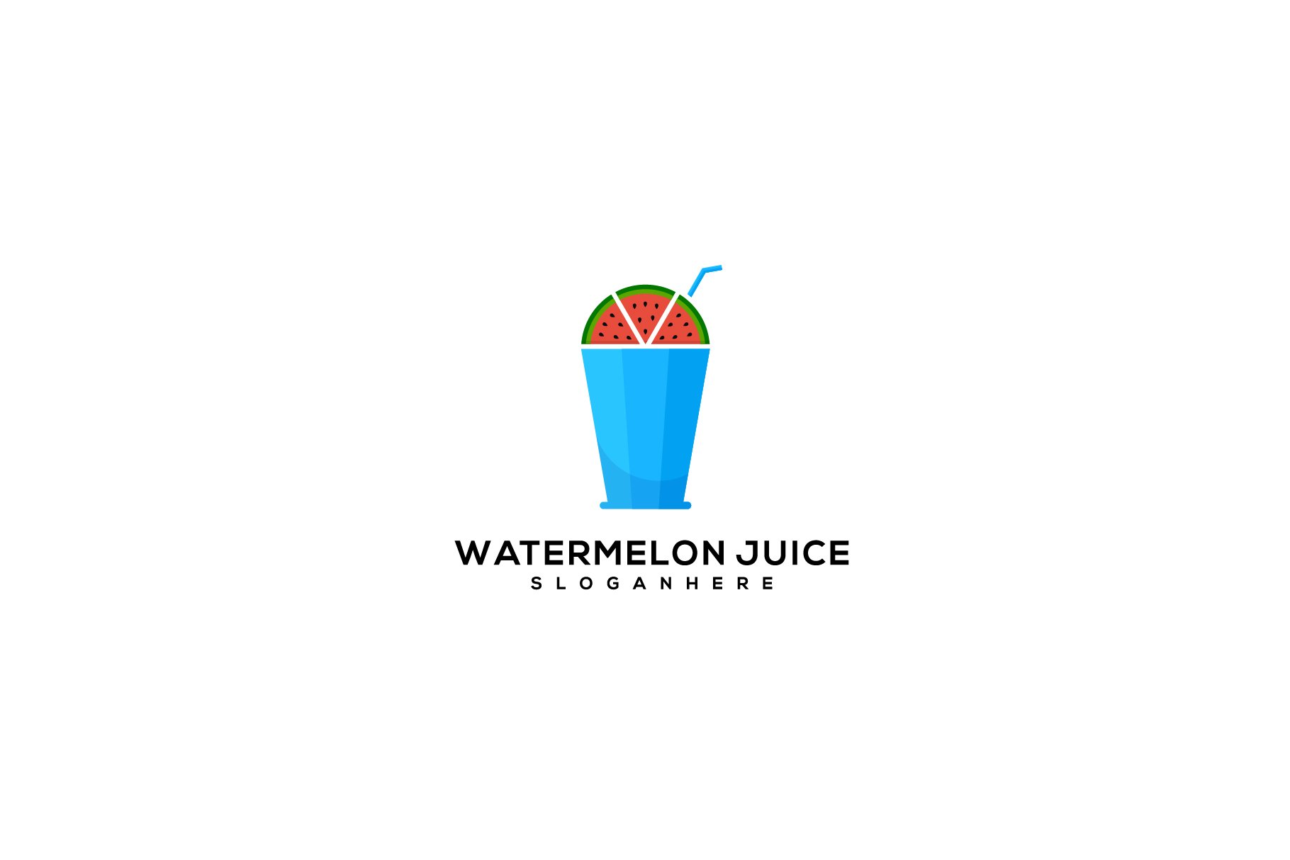 Watermelon juice logo design vector cover image.