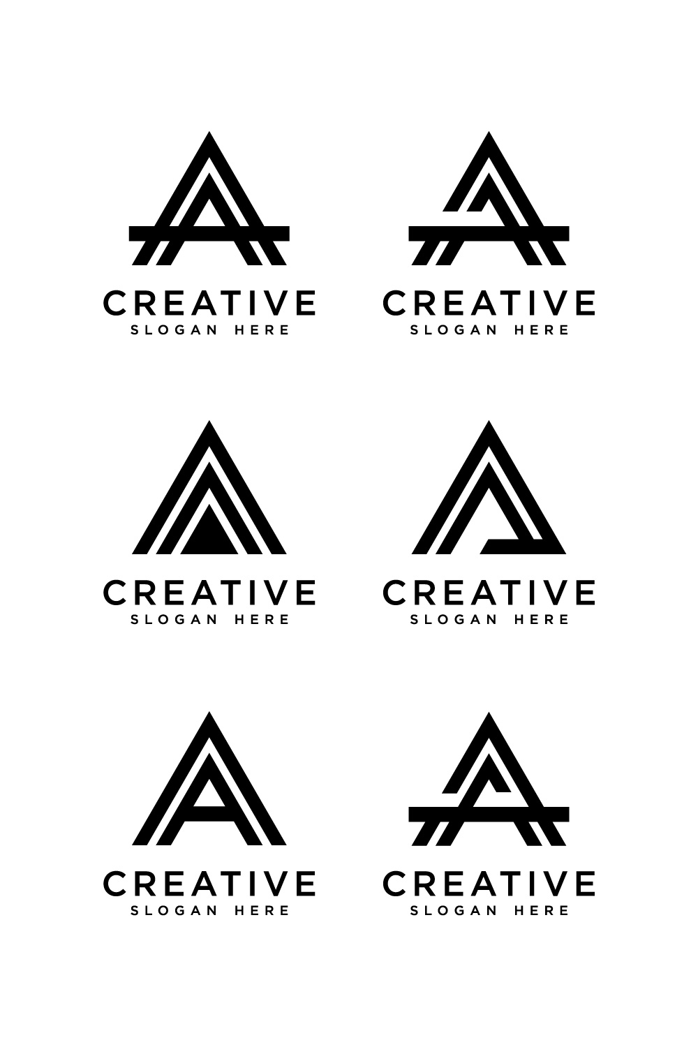 set of letter a logo vector pinterest preview image.