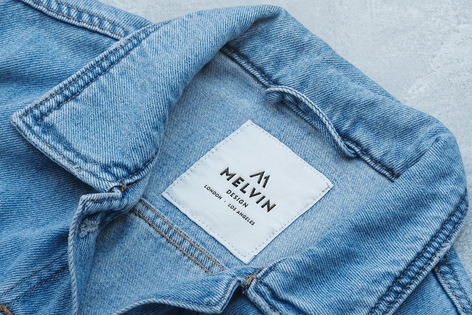 Logo Mockup Label Tag Denim Jacket preview image.