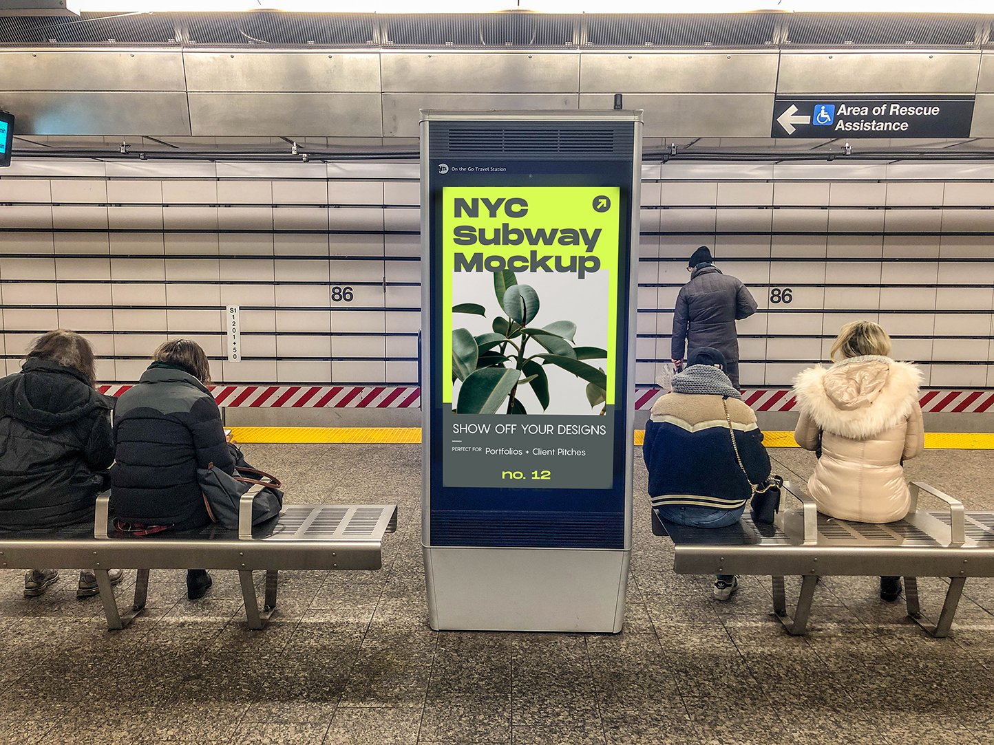 NYC Subway Billboard Mockup preview image.