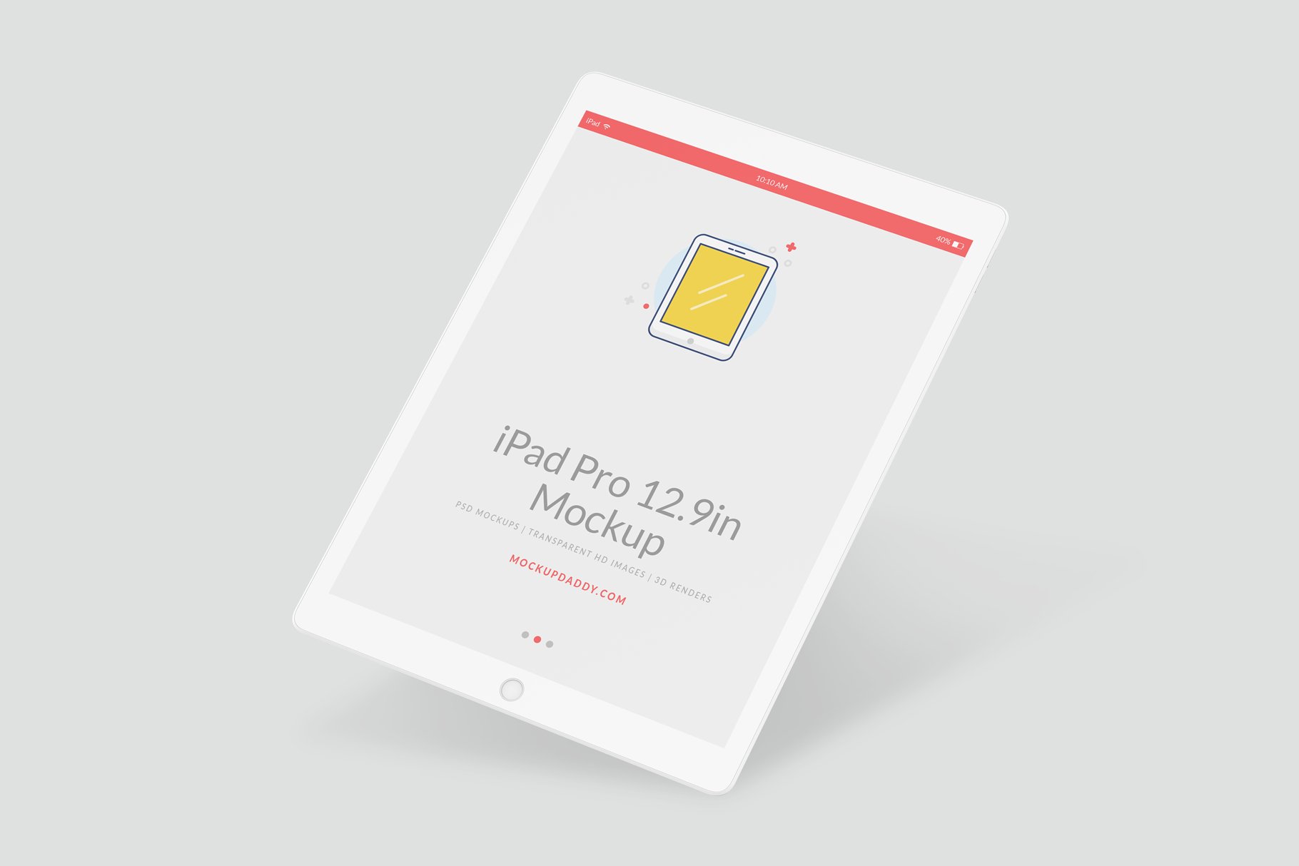 iPad Pro Clay Psd Mockup preview image.