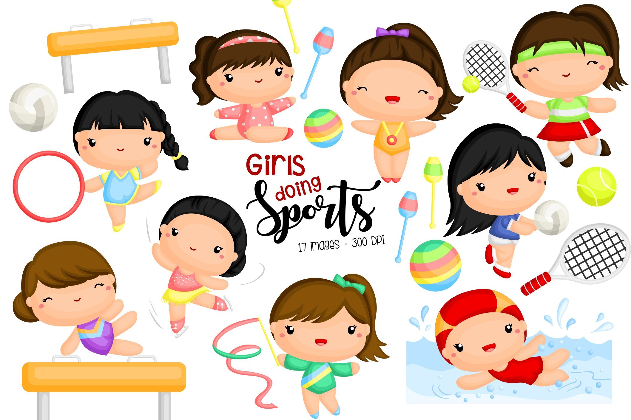 Girl Sports Clipart - Healthy cover image.