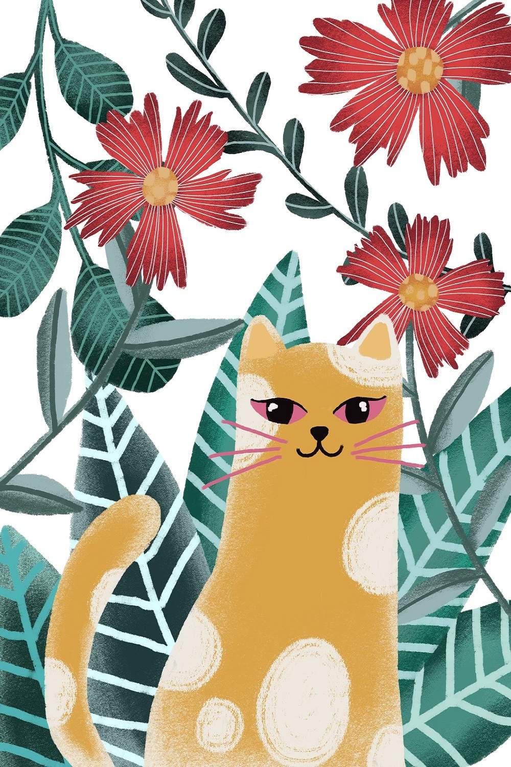 Cute Cats Printable Illustrations pinterest preview image.