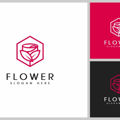 rose flower logo vector design cover image.