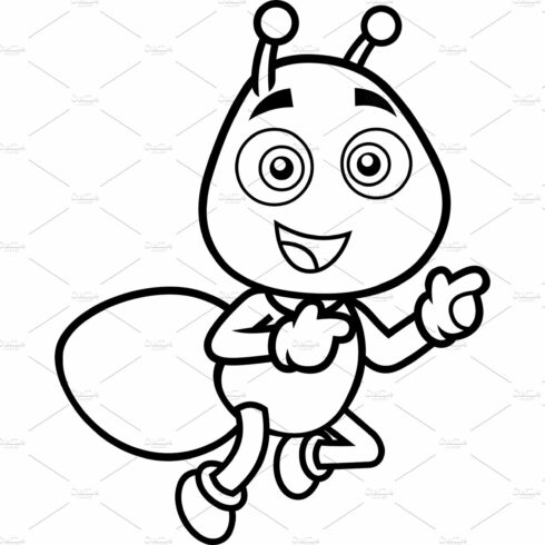 Outlined Cute Ant Cartoon Character cover image.