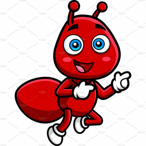 Cute Ant Cartoon Character Pointing cover image.
