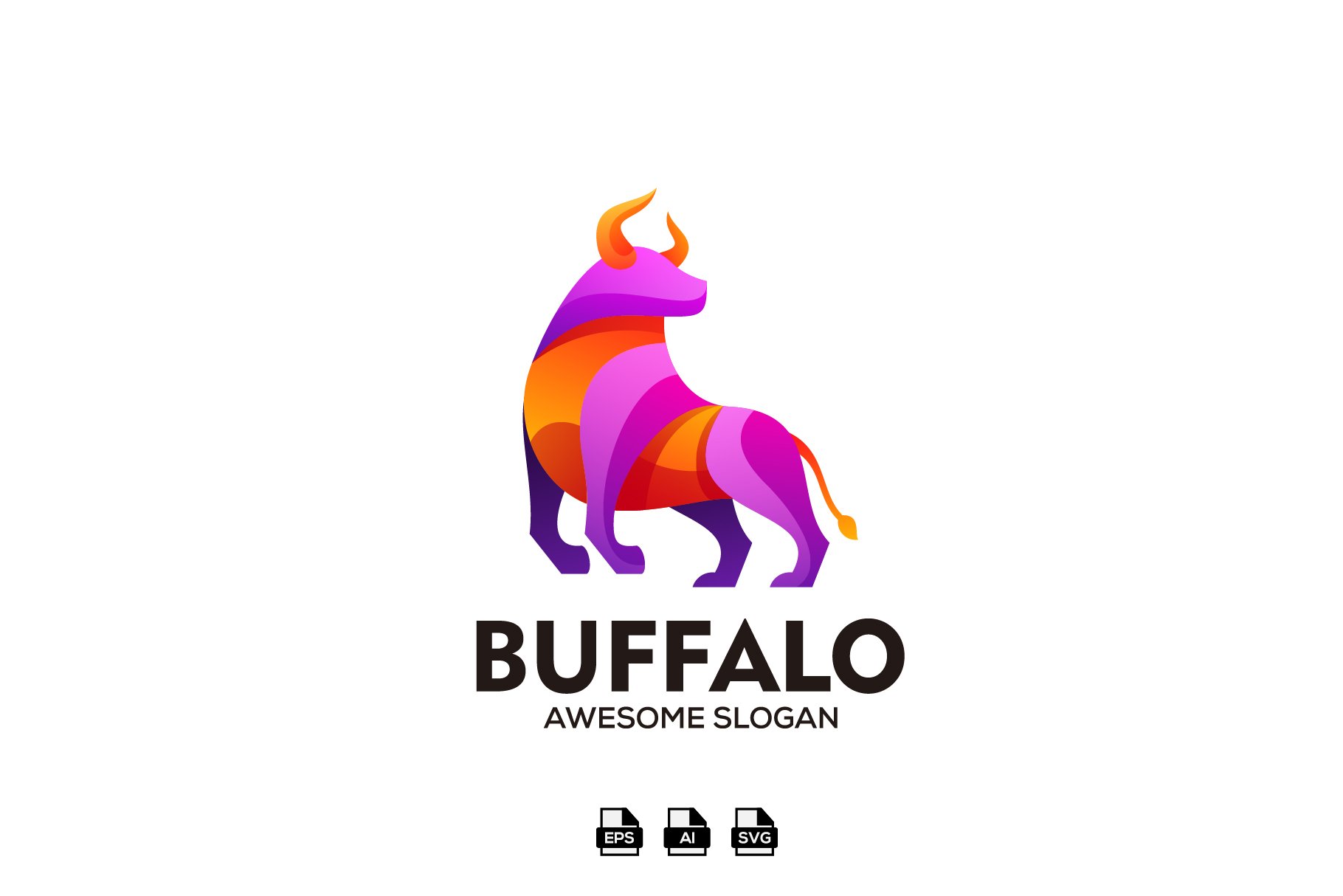 elegant buffalo logo vector cover image.