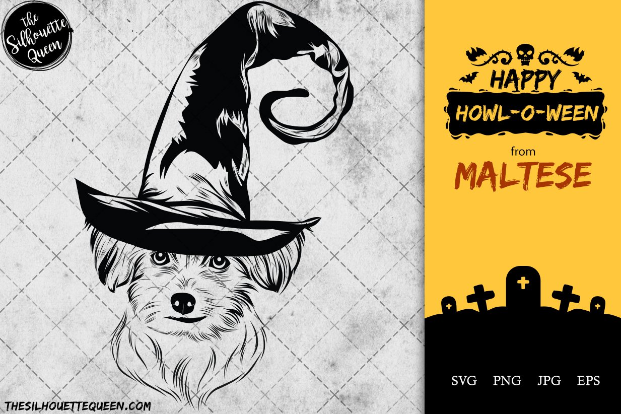 Maltese Dog in Witch Hat cover image.