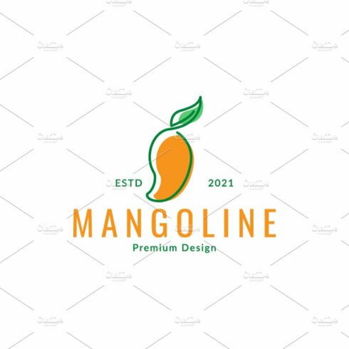 fruit mango orange lines art logo cover image.