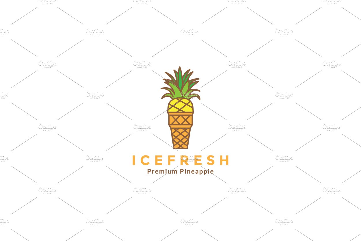 ice cream pineapple logo design cover image.