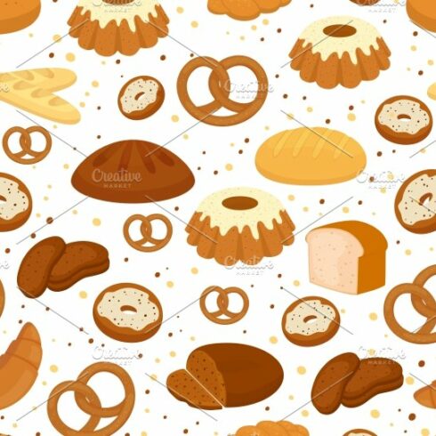 Bread and baking seamless pattern cover image.