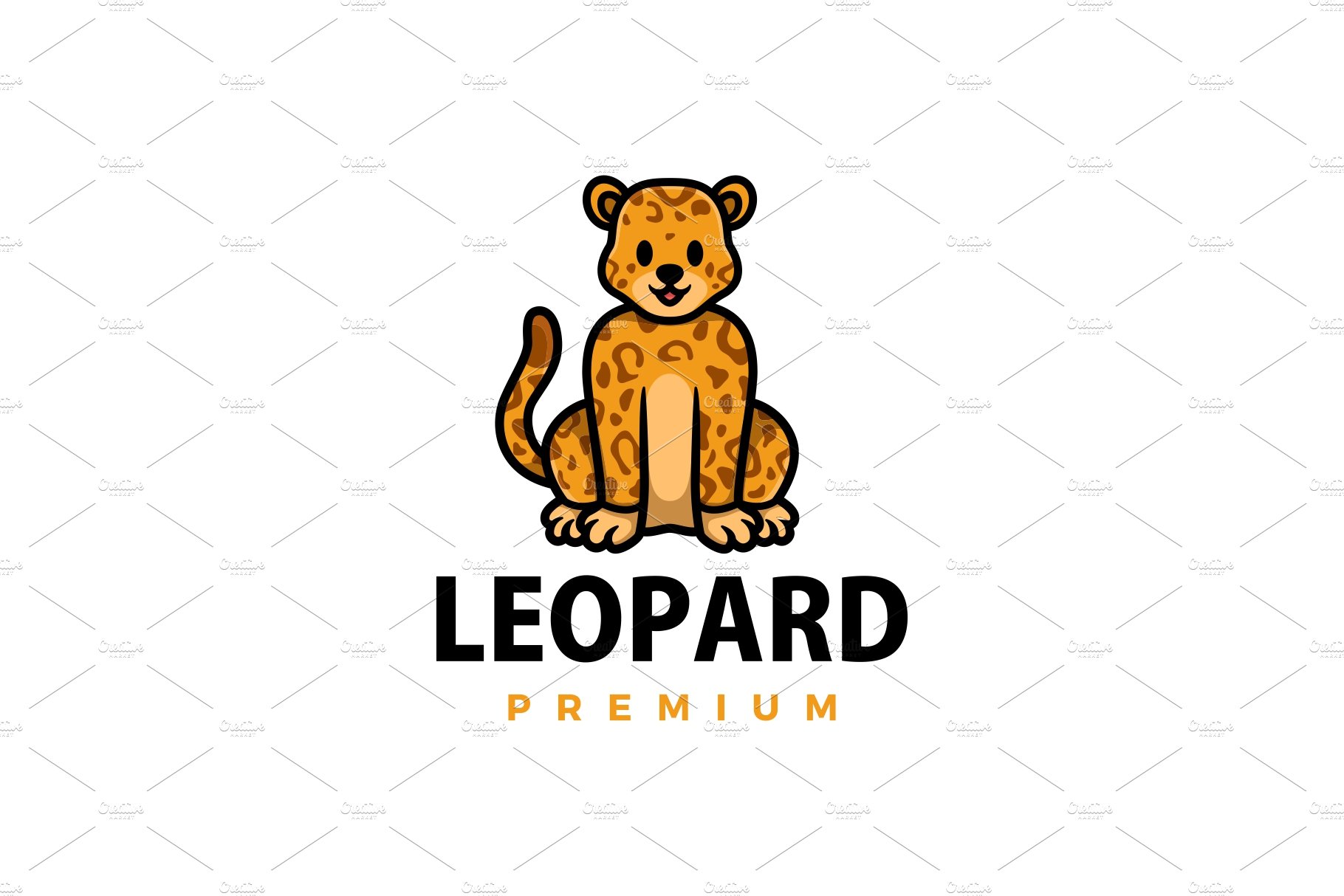 cute cheetah leopard cartoon logo cover image.