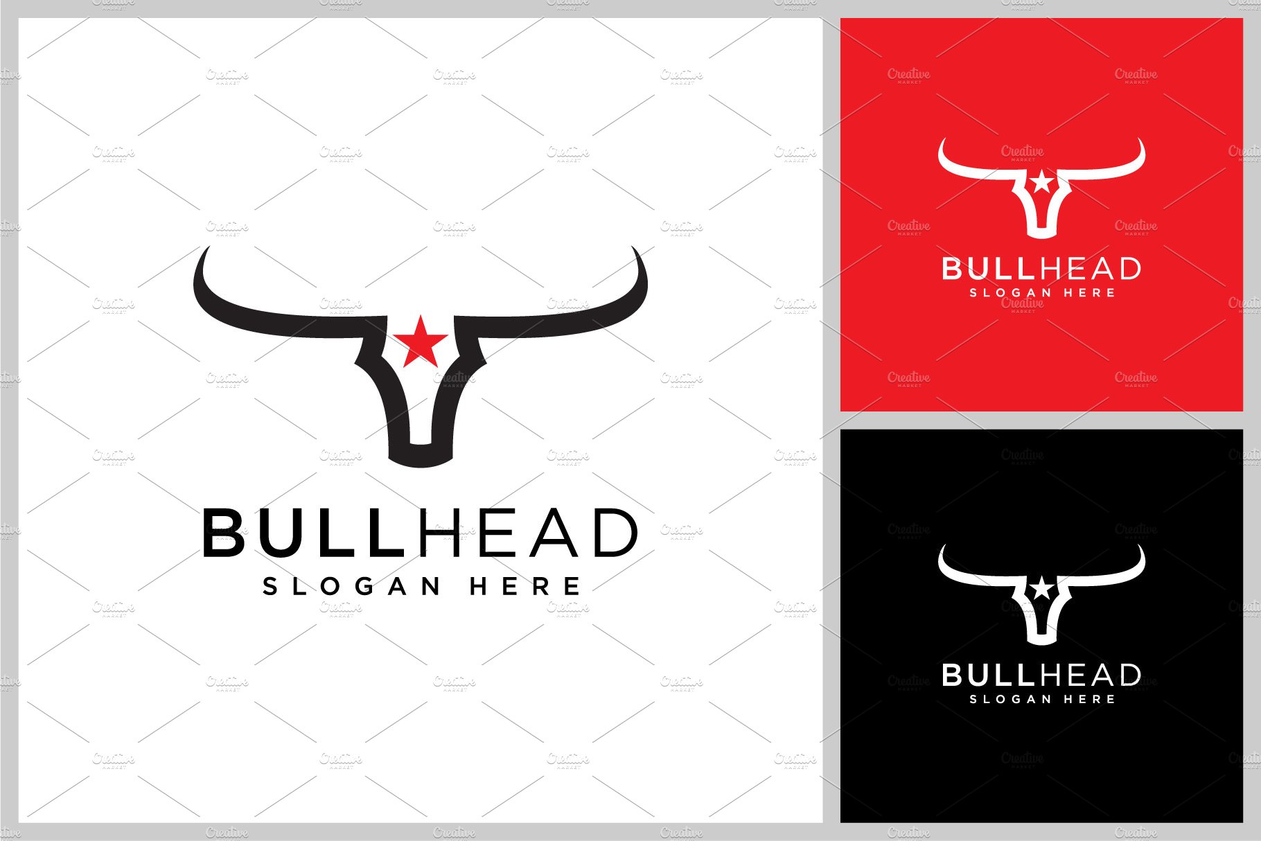 Bull head mascot. Buffalo logo cover image.