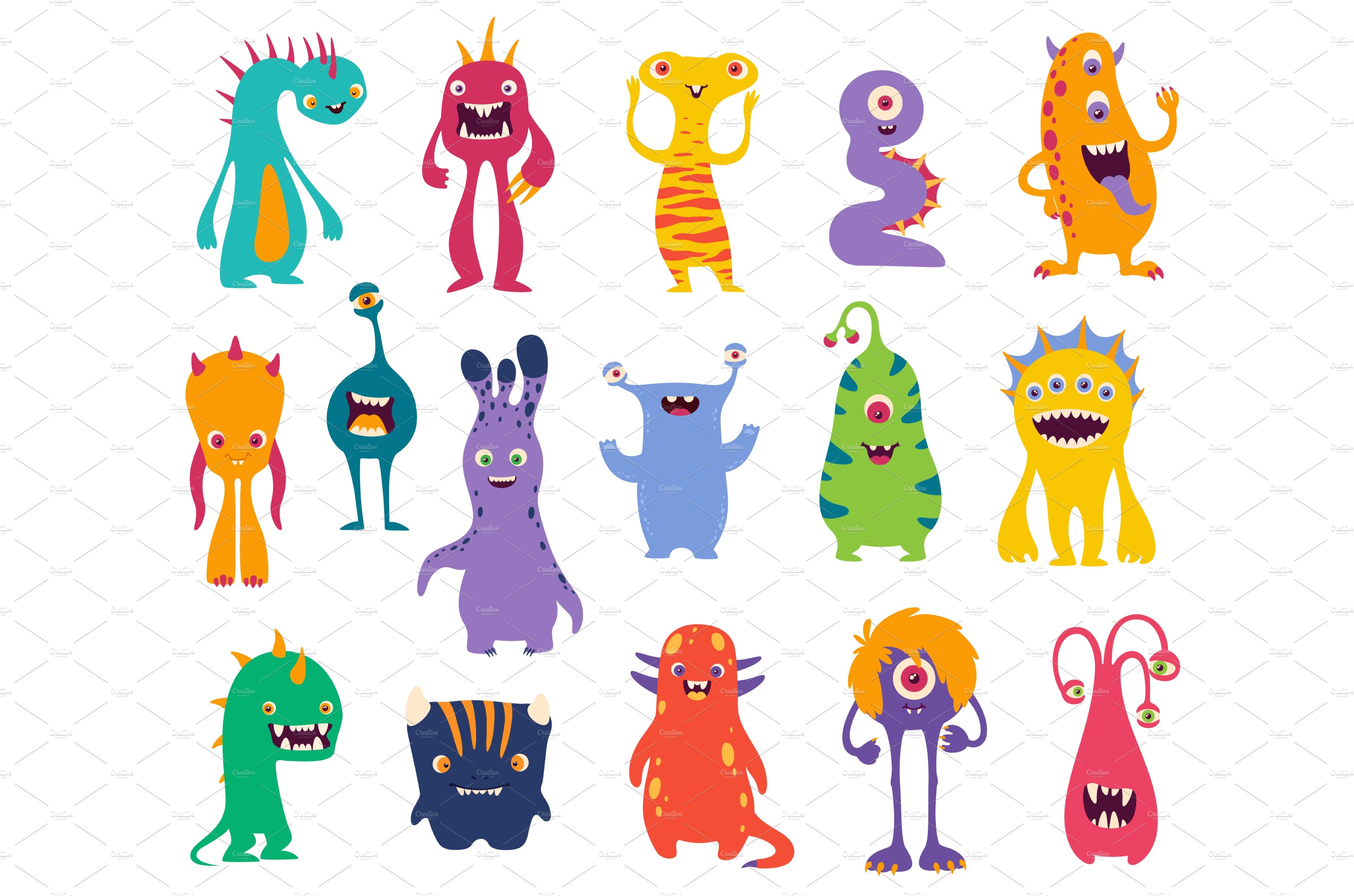 Cartoon funny monsters, Halloween cover image.