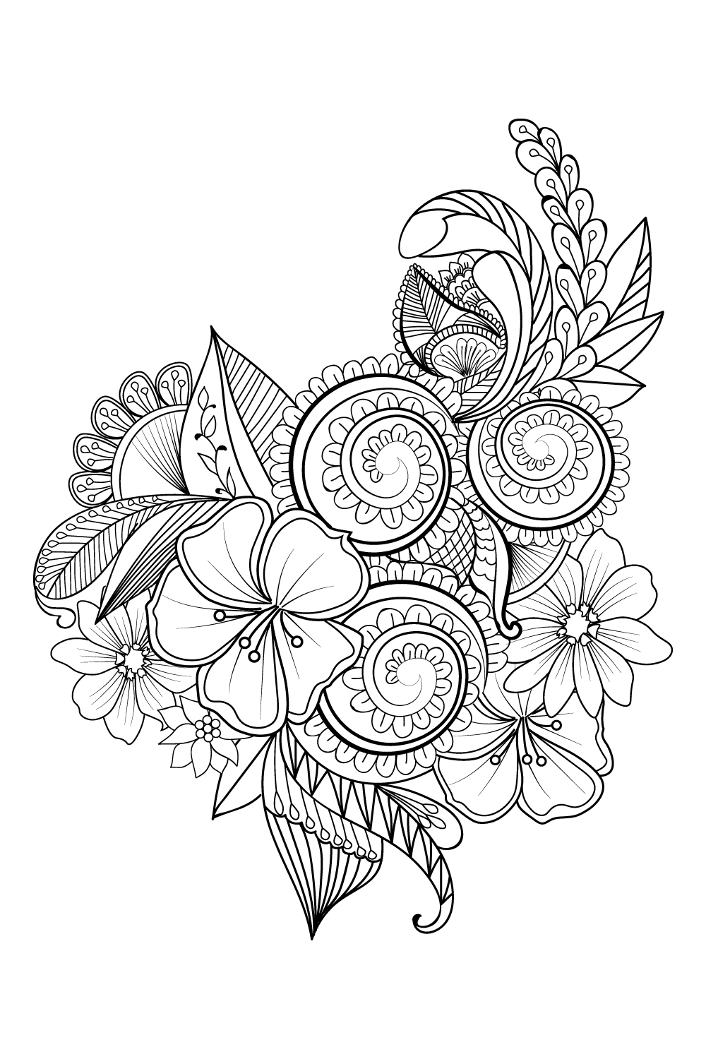 zentangle art, flower zentangle art, flower zendoodle zentangle art, zendoodle flower zentangle art, flower doodle coloring pages, line art flowers pinterest preview image.