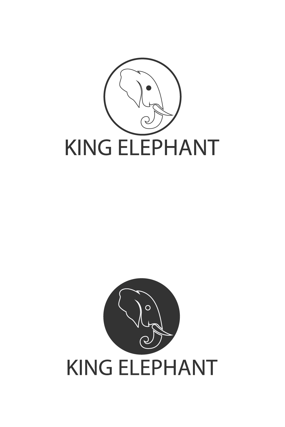 Elephant Minimal Logo pinterest preview image.